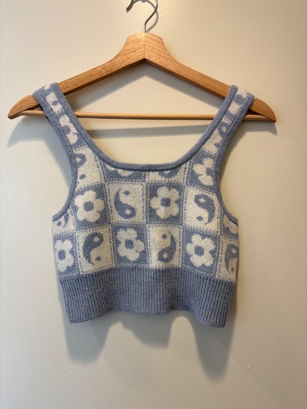 American Eagle Knit Tank Top and Short Sets Blue /white Sz M - Picture 12 of 16